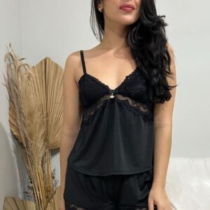 Baby Doll Com Recortes Em Renda De Cílios